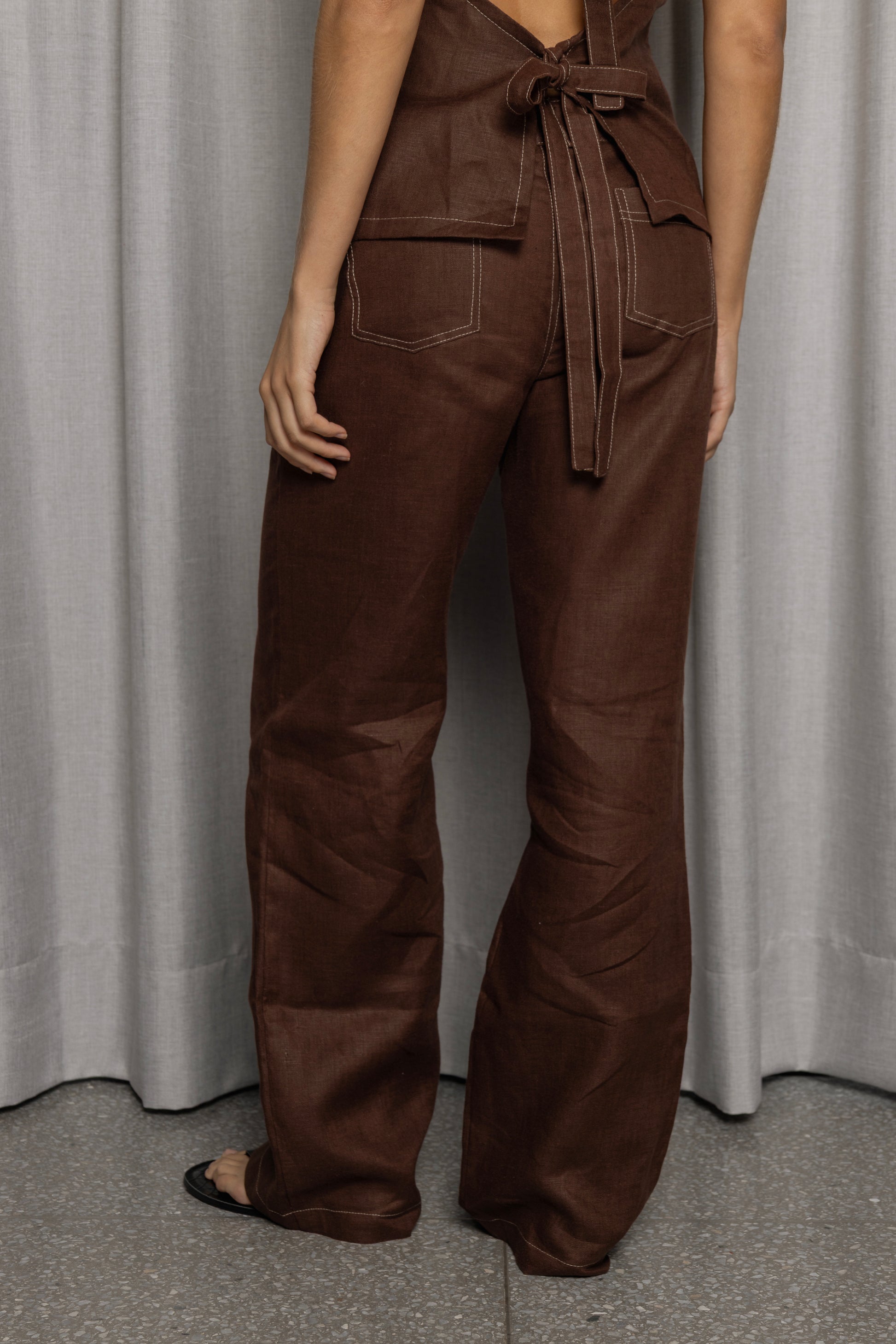 Tina Linen Pant Cocoa