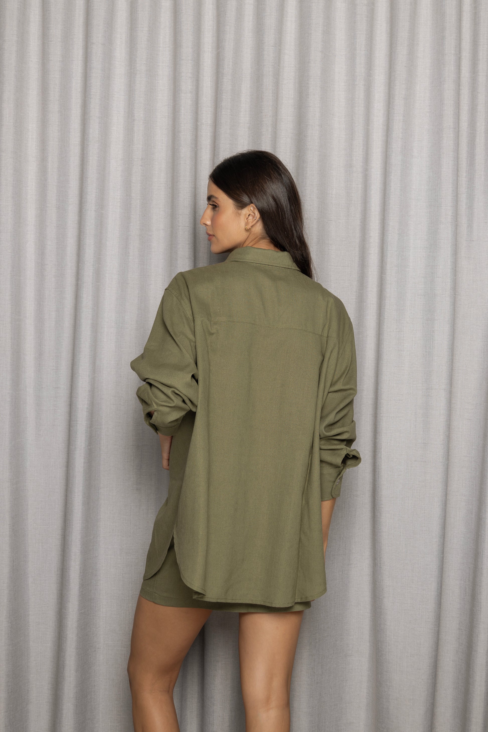 Olive Linen Shirt