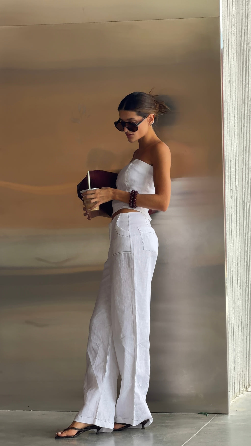 VERA LINEN PANT WHITE