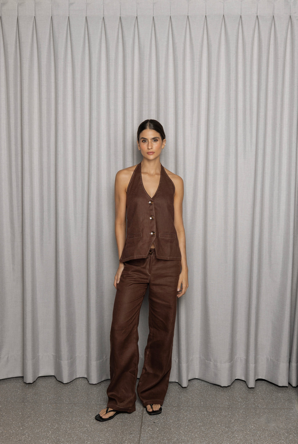 Tina Linen Pant Cocoa