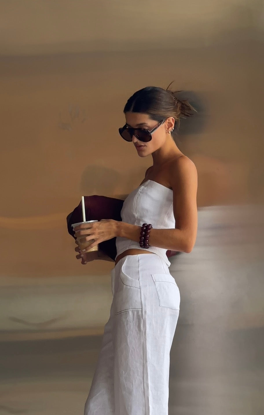 EVA STRAPLESS TOP CONTRAST WHITE