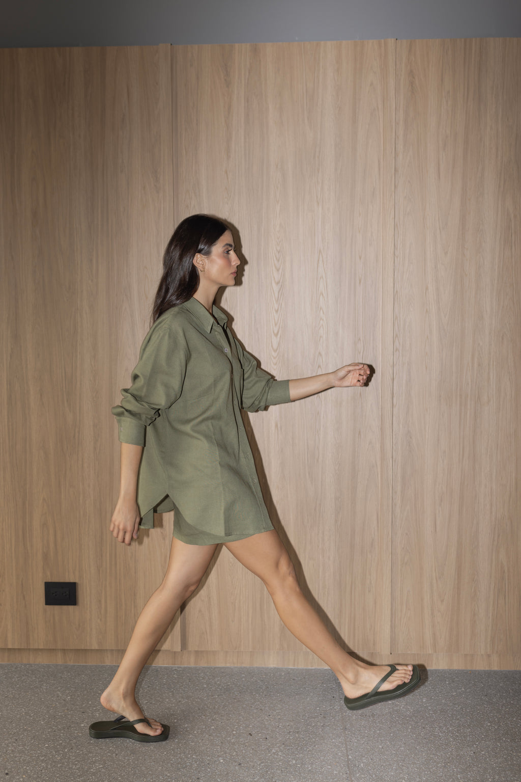 Olive Linen Shirt