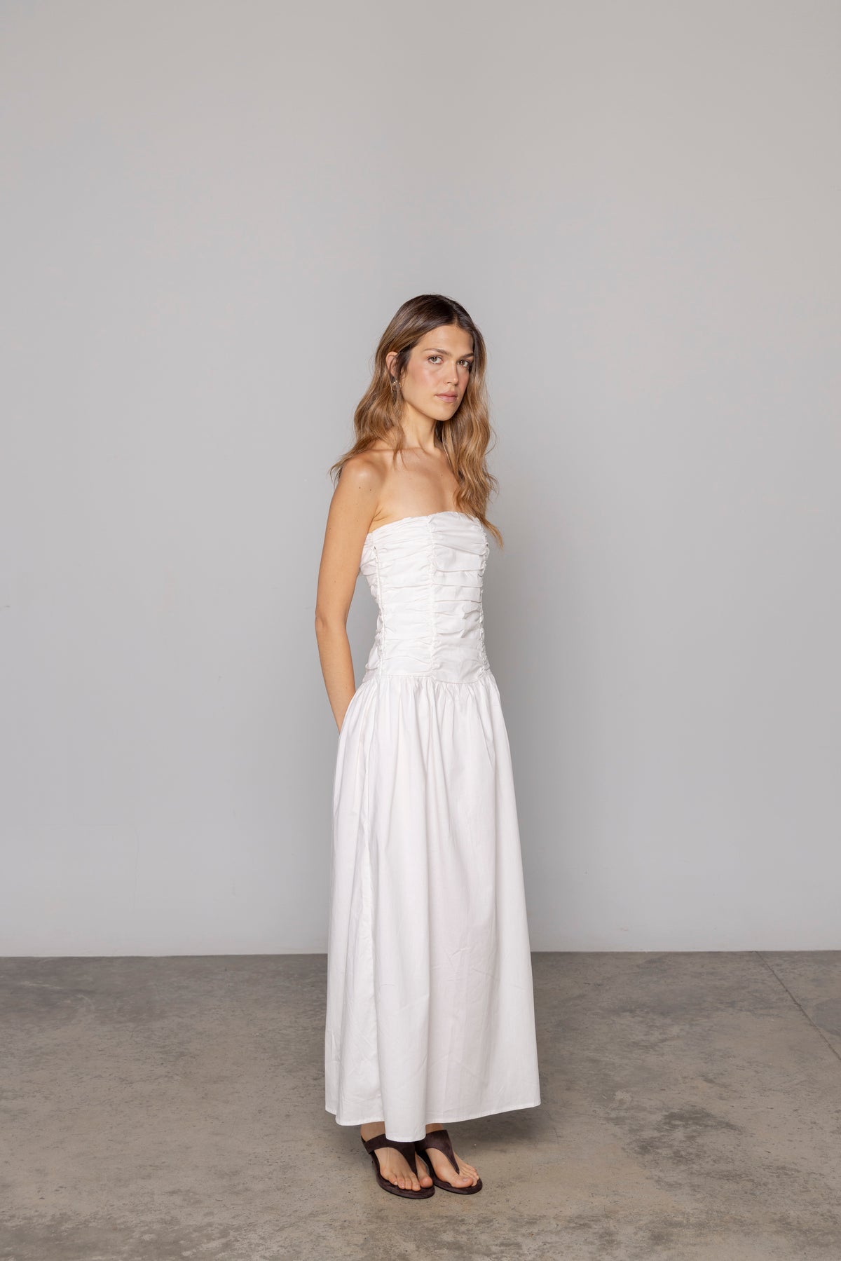 ELISA MIDI DRESS WHITE