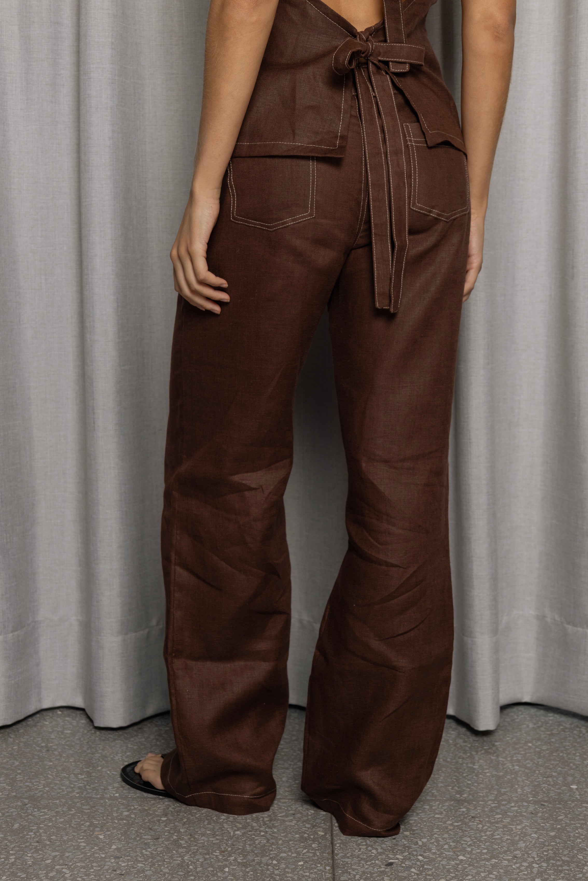 Tina Linen Pant Cocoa