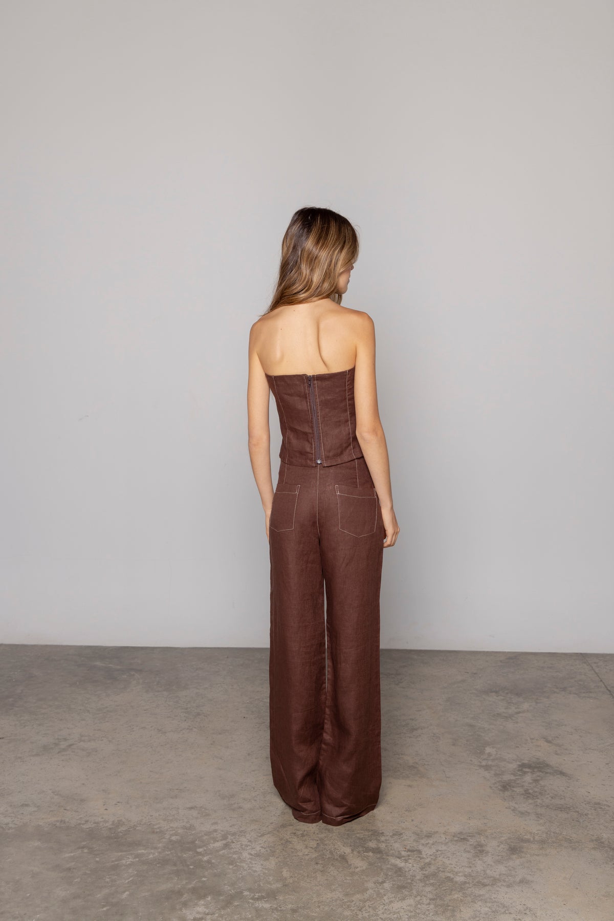 VERA LINEN PANT CHOCOLATE