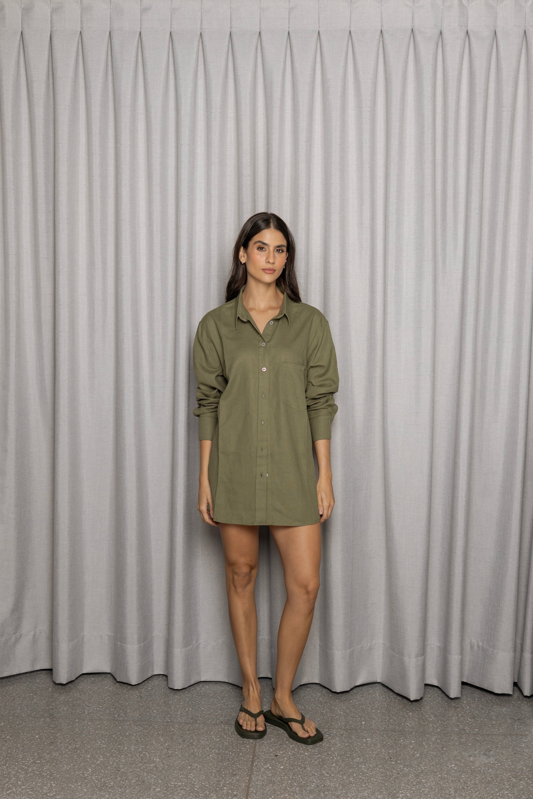 Olive Linen Shirt