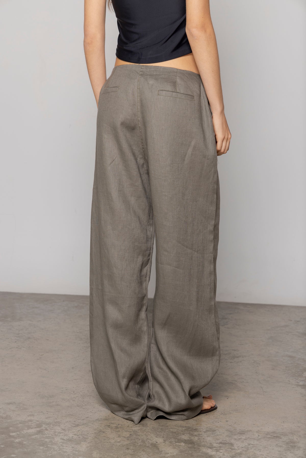 NORA LINEN PANT MILITARY