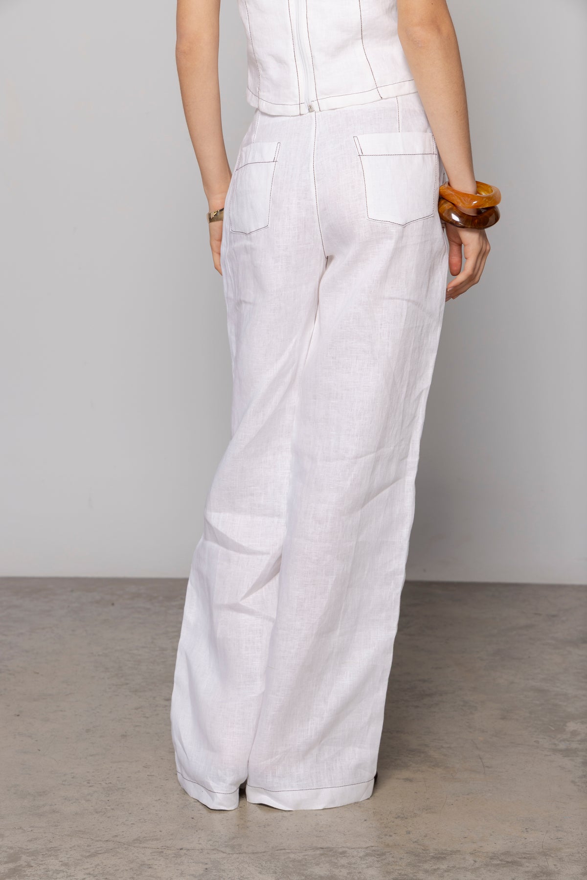 VERA LINEN PANT WHITE