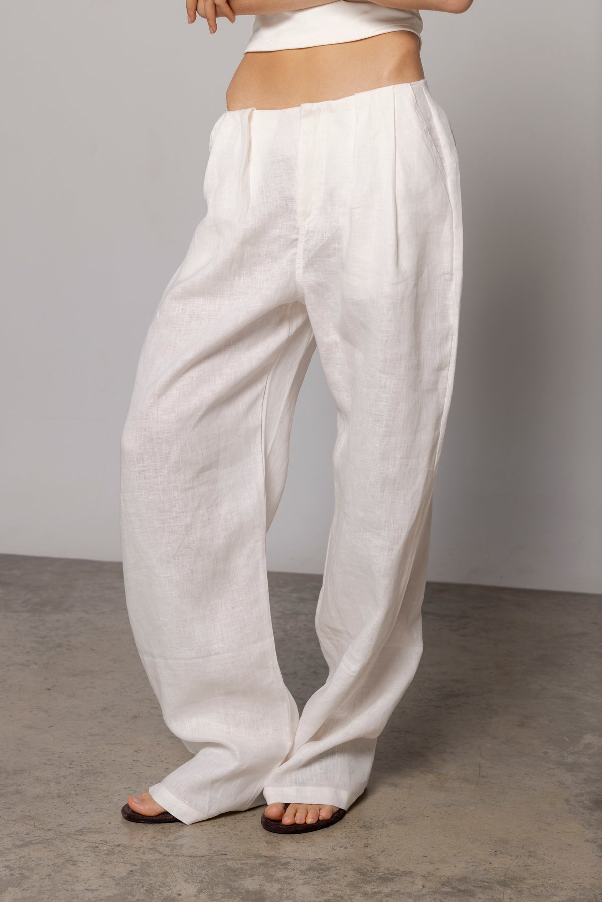 NORA LINEN PANT IVORY