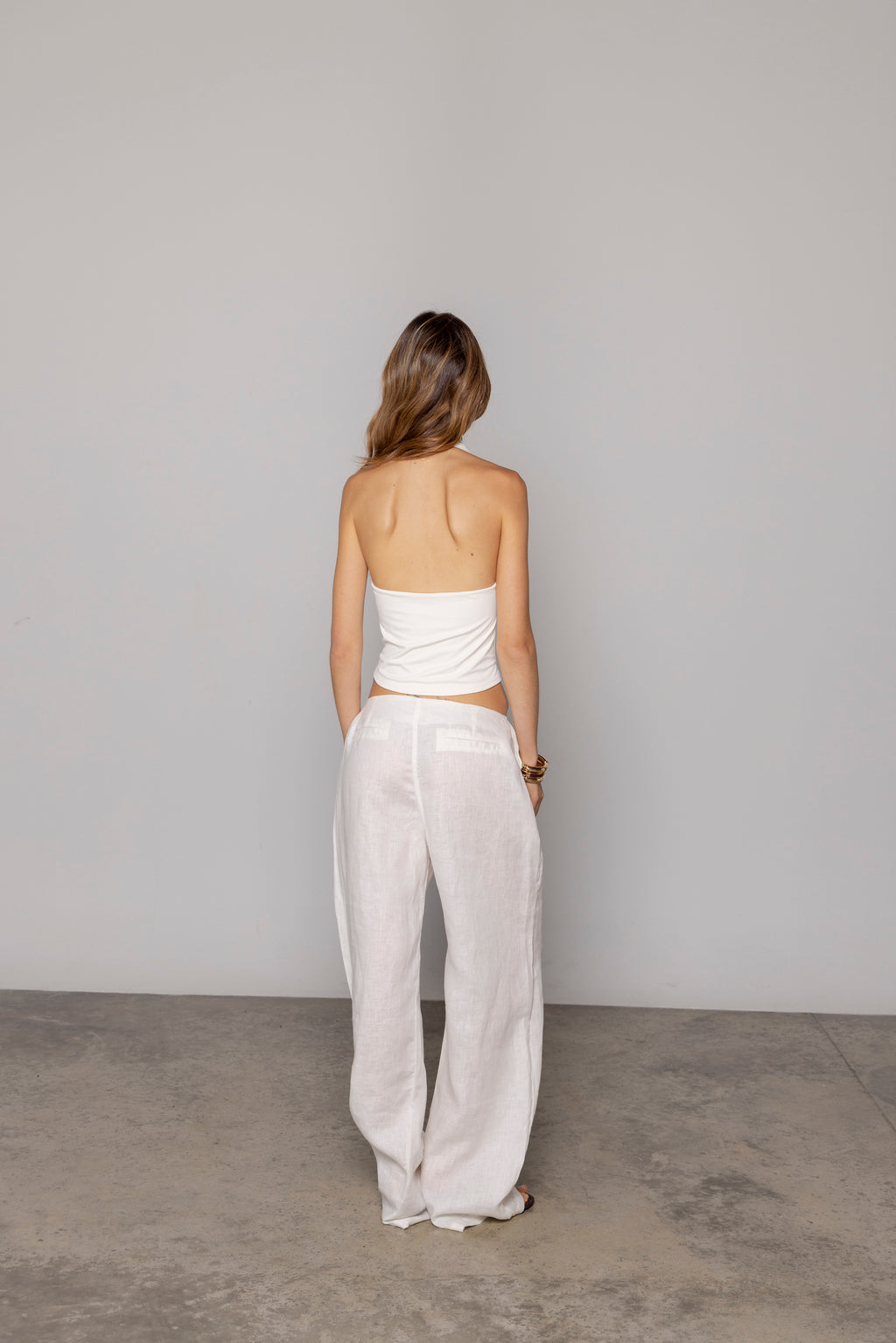NORA LINEN PANT IVORY
