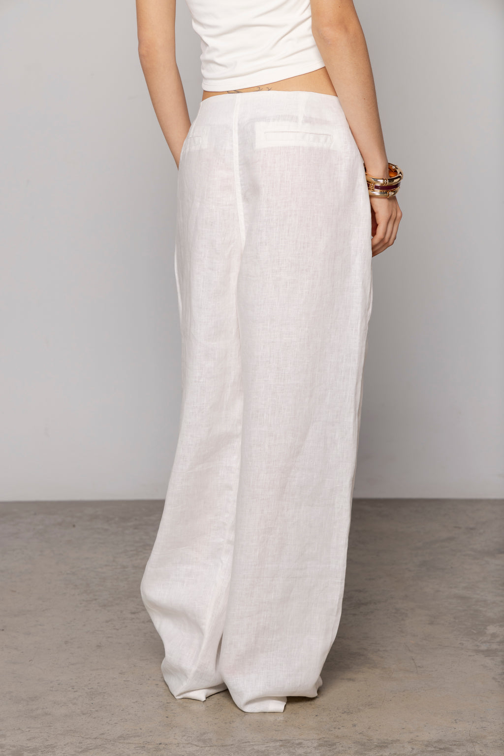 NORA LINEN PANT IVORY