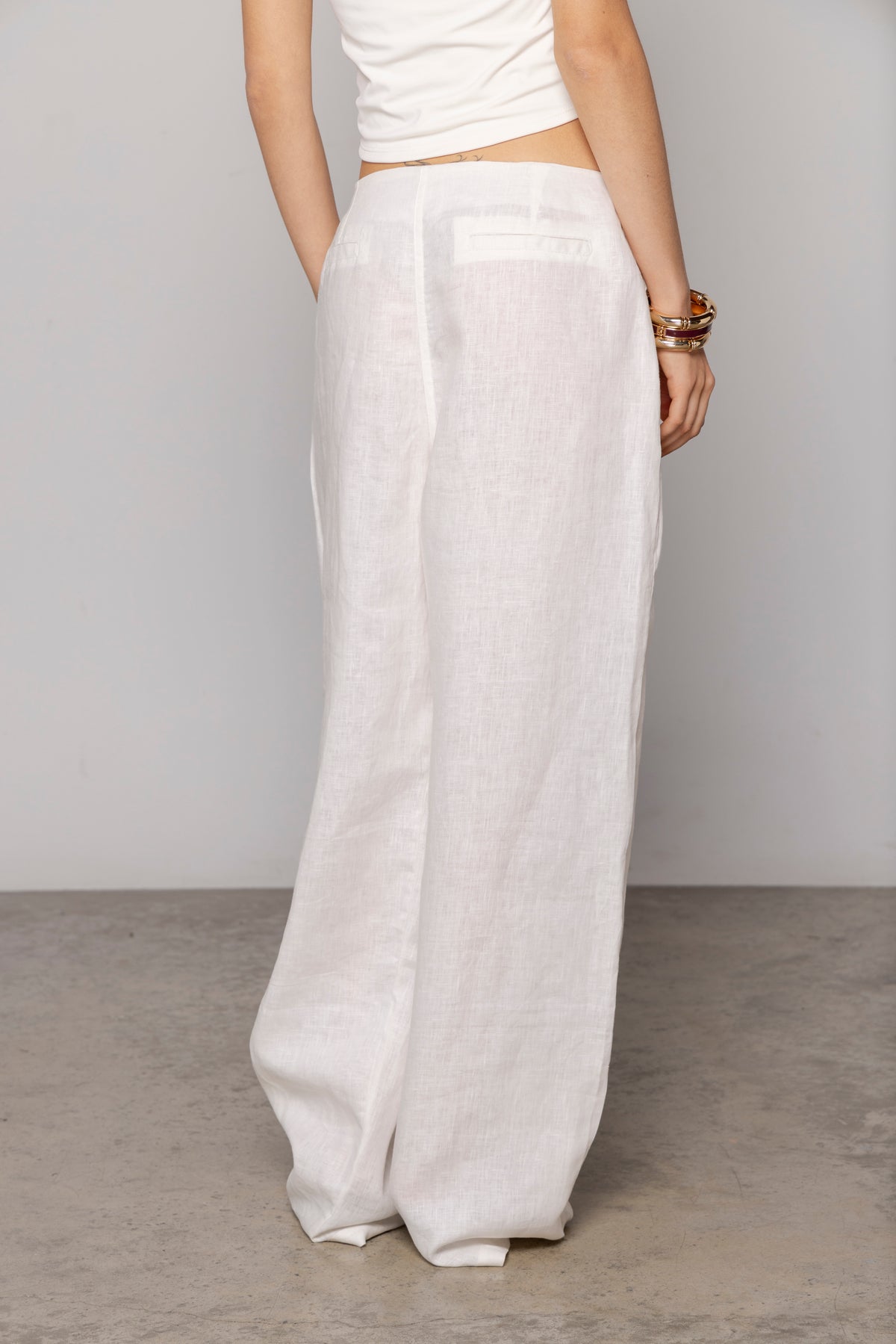 NORA LINEN PANT IVORY