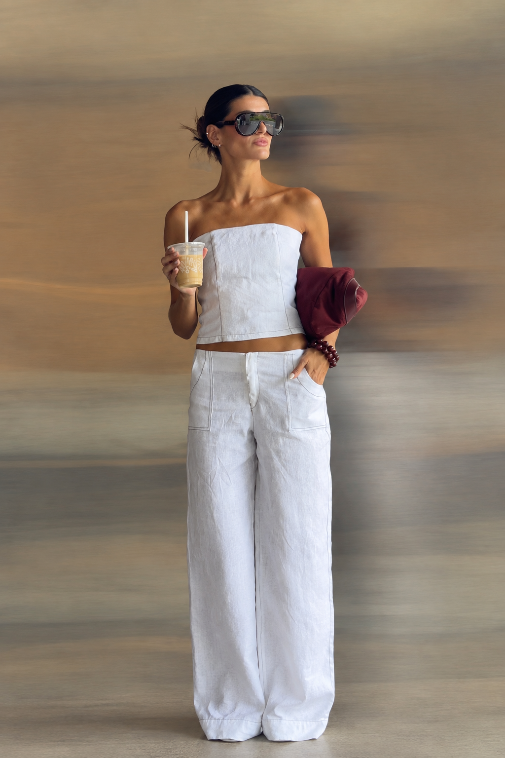 EVA STRAPLESS TOP CONTRAST WHITE